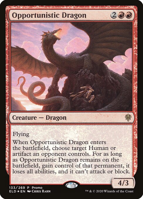 Opportunistic Dragon from Throne of Eldraine Promos
