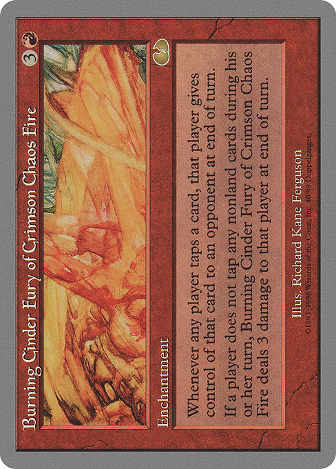 Burning Cinder Fury of Crimson Chaos Fire highlighted card art