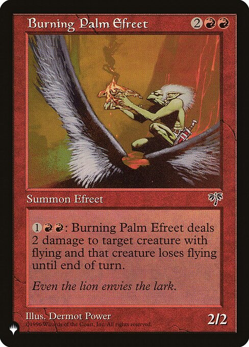 Burning Palm Efreet highlighted card art