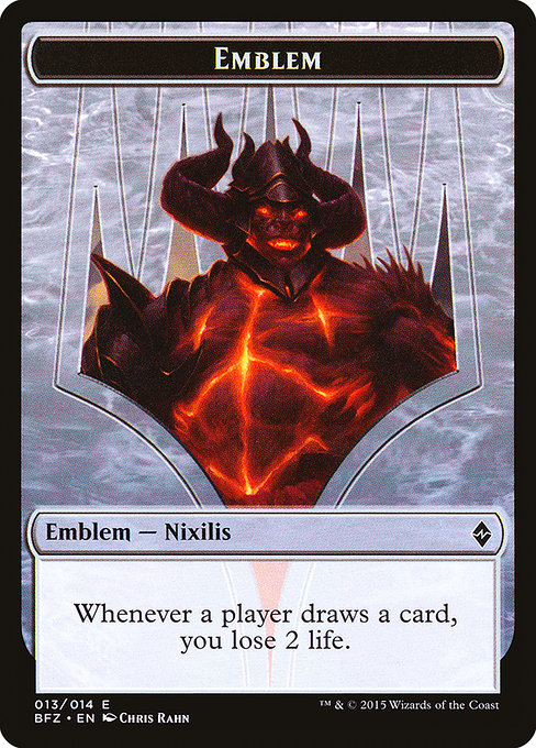 Ob Nixilis Reignited Emblem from Battle for Zendikar Tokens