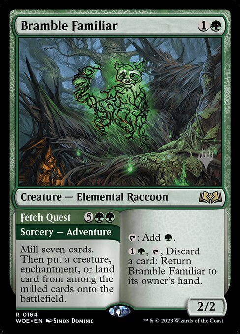 Bramble Familiar // Fetch Quest highlighted card art