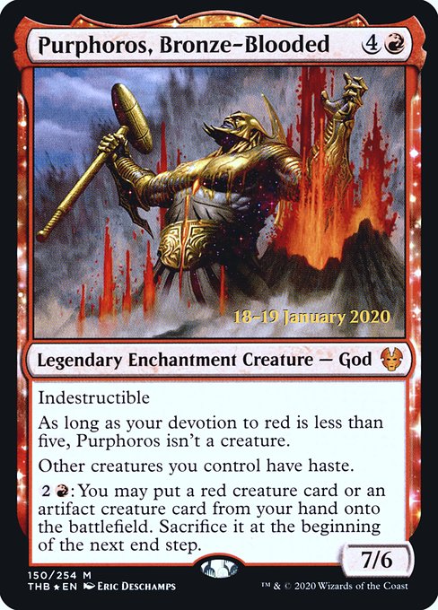 Purphoros, Bronze-Blooded from Theros Beyond Death Promos