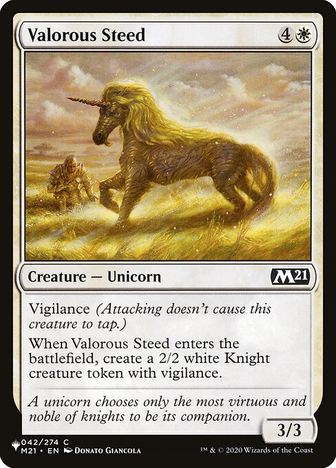 Valorous Steed highlighted card art
