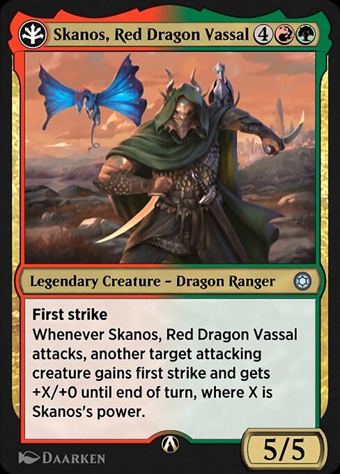 Skanos, Red Dragon Vassal highlighted card art