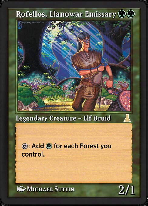 Rofellos, Llanowar Emissary highlighted card art