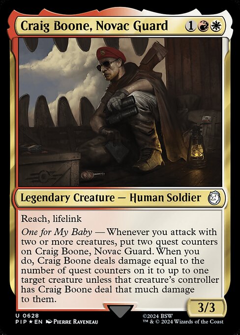 Craig Boone, Novac Guard highlighted card art