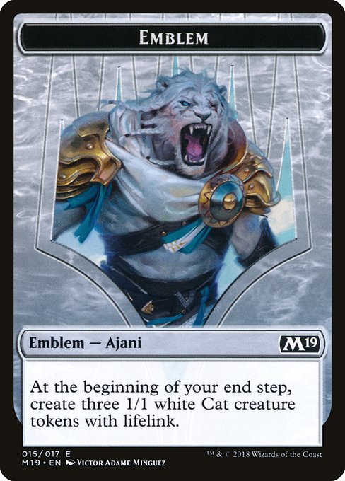 Ajani, Adversary of Tyrants Emblem highlighted card art