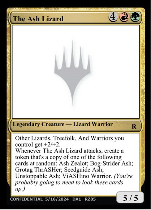 The Ash Lizard highlighted card art
