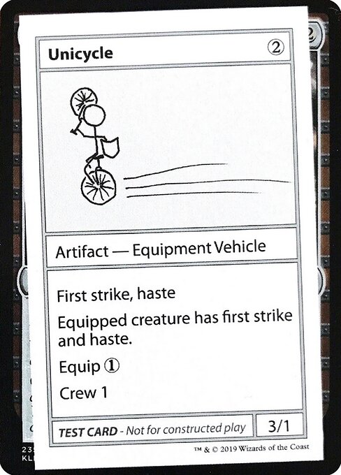 Unicycle highlighted card art