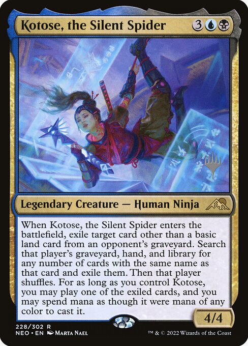Kotose, the Silent Spider from Kamigawa: Neon Dynasty Promos