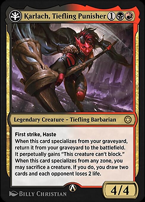 Karlach, Tiefling Punisher highlighted card art
