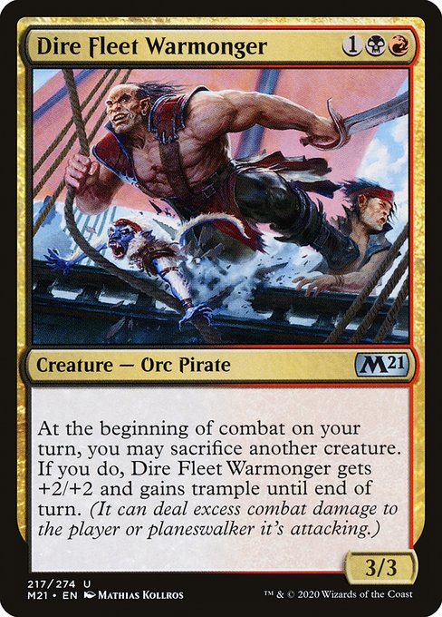 Dire Fleet Warmonger highlighted card art