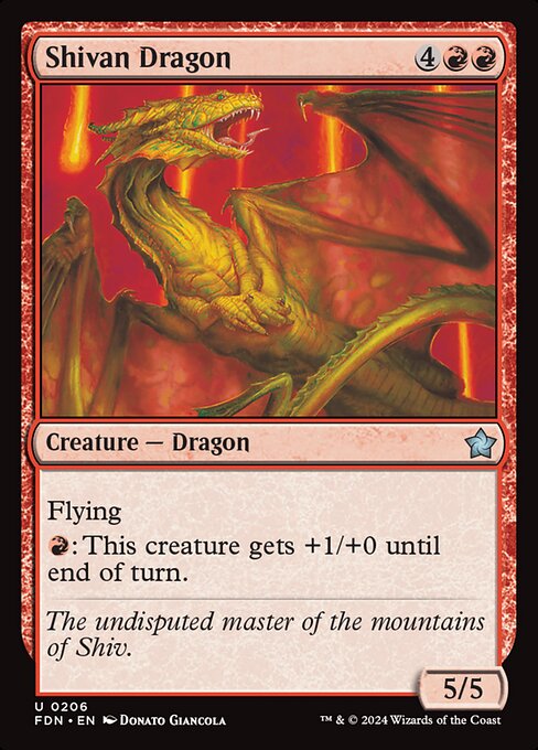 Shivan Dragon highlighted card art