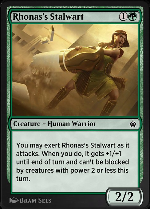 Rhonas's Stalwart highlighted card art