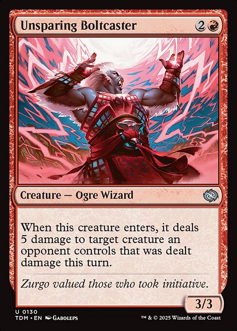 Unsparing Boltcaster highlighted card art