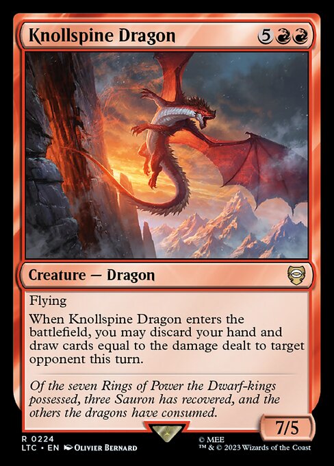 Knollspine Dragon highlighted card art