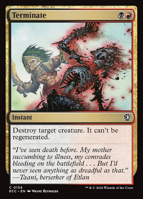 Terminate highlighted card art