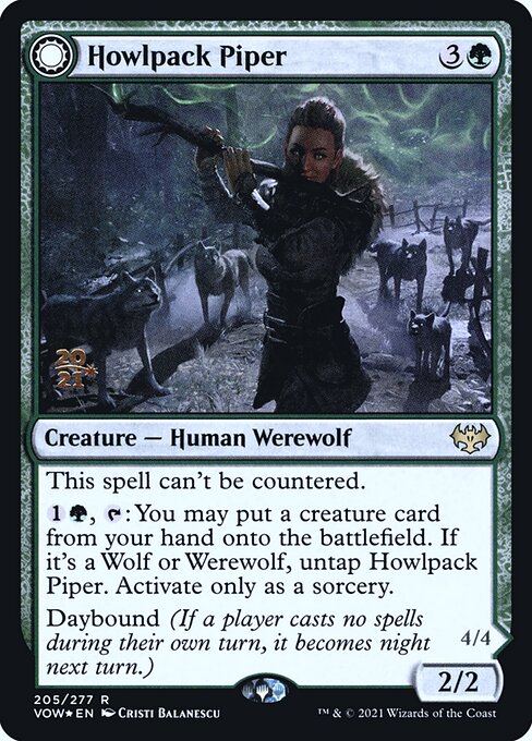 Howlpack Piper // Wildsong Howler from Innistrad: Crimson Vow Promos