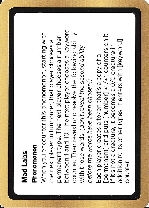 Mad Labs highlighted card art