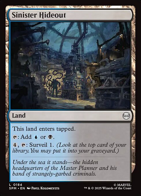 Sinister Hideout highlighted card art