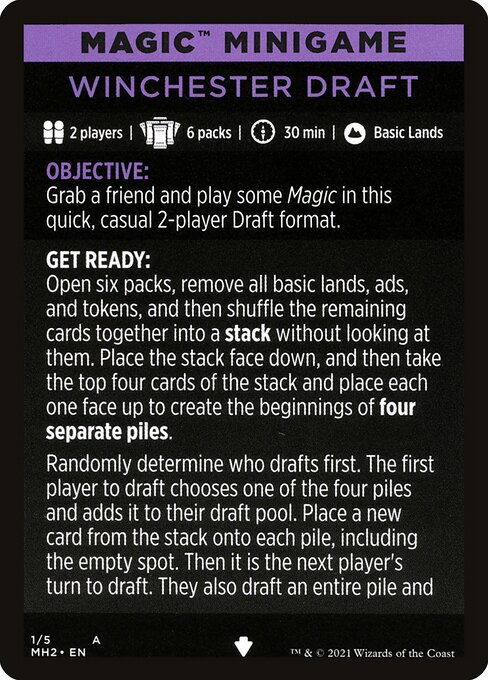 Winchester Draft // Winchester Draft (cont'd) from Modern Horizons 2 Minigames