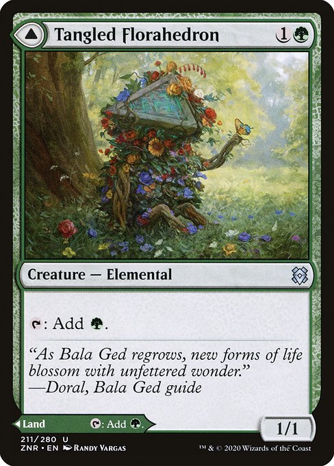 Tangled Florahedron // Tangled Vale from Zendikar Rising