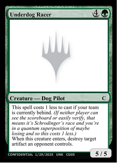 Underdog Racer highlighted card art