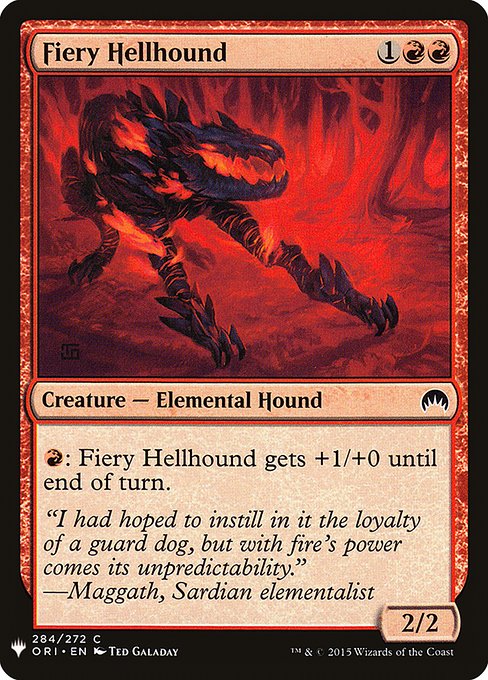 Fiery Hellhound highlighted card art