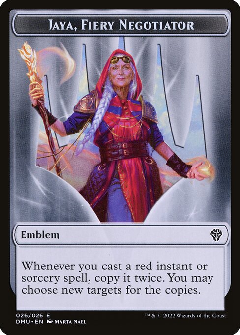 Jaya, Fiery Negotiator Emblem highlighted card art