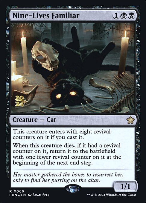 Nine-Lives Familiar highlighted card art