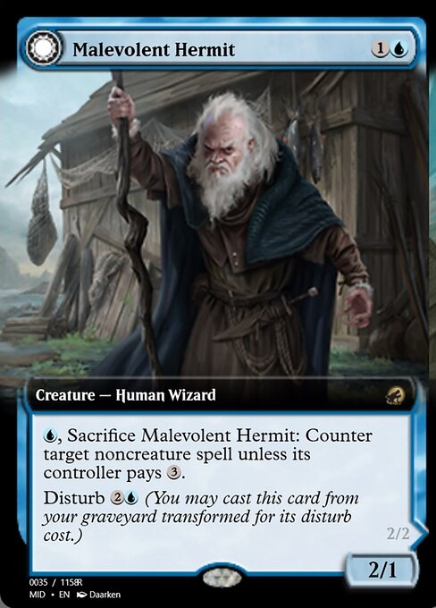Malevolent Hermit // Benevolent Geist highlighted card art