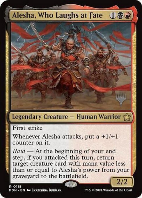 Alesha, Who Laughs at Fate highlighted card art