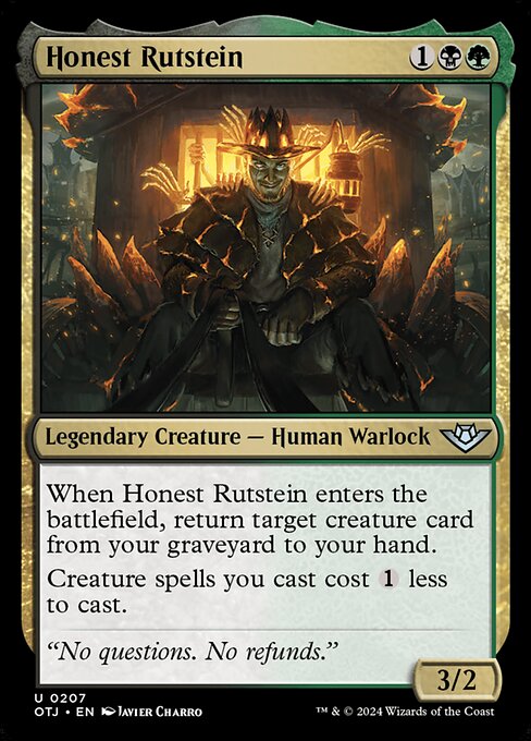 Honest Rutstein highlighted card art