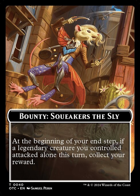Bounty: Squeakers the Sly // Wanted! from Outlaws of Thunder Junction Commander Tokens