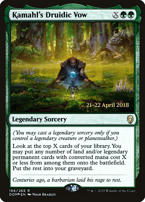Kamahl's Druidic Vow highlighted card art