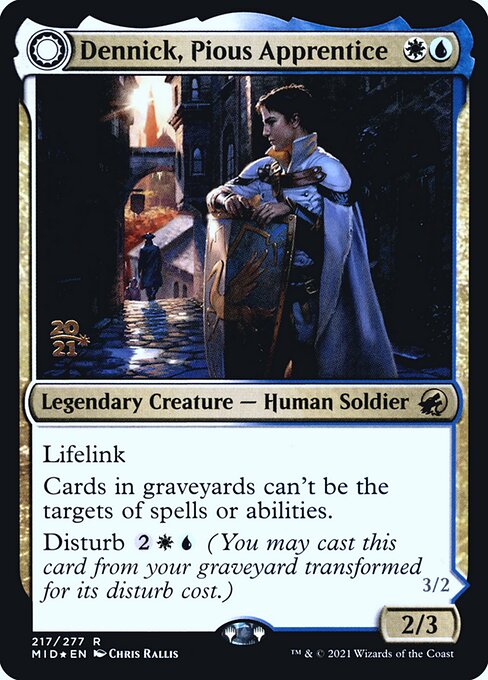 Dennick, Pious Apprentice // Dennick, Pious Apparition from Innistrad: Midnight Hunt Promos