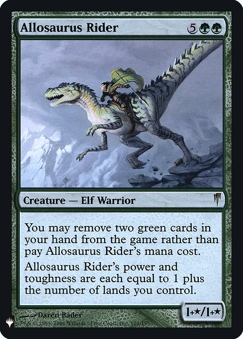 Allosaurus Rider highlighted card art