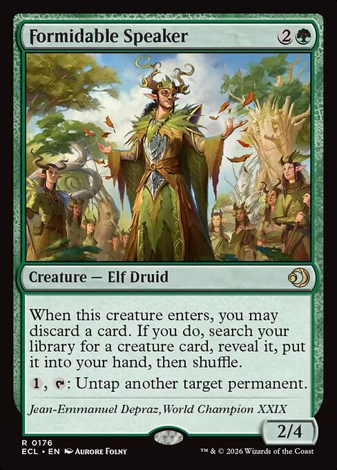Formidable Speaker Magic: The Gathering card from Lorwyn Eclipsed - Trading card print