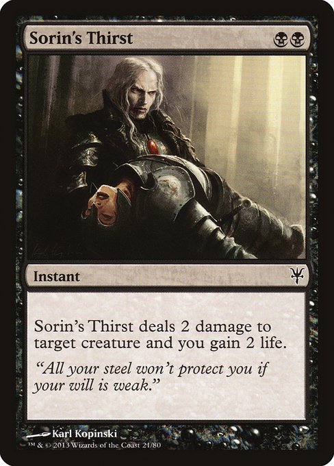 Sorin's Thirst from Duel Decks: Sorin vs. Tibalt