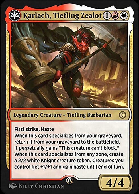 Karlach, Tiefling Zealot highlighted card art