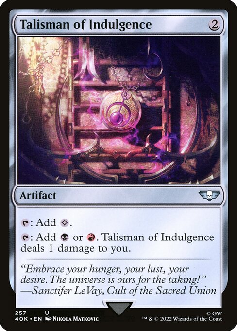 Talisman of Indulgence from Warhammer 40,000 Commander