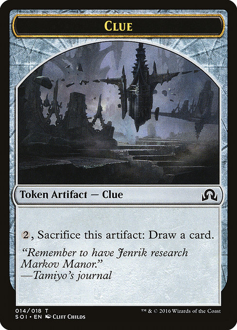 Clue from Shadows over Innistrad Tokens