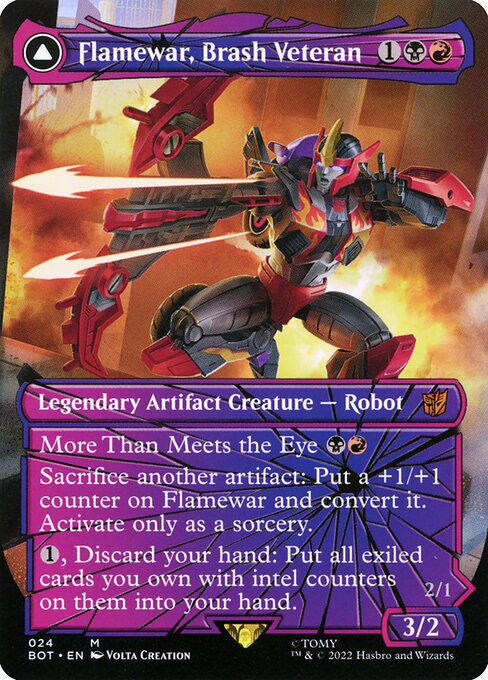 Flamewar, Brash Veteran // Flamewar, Streetwise Operative from Transformers