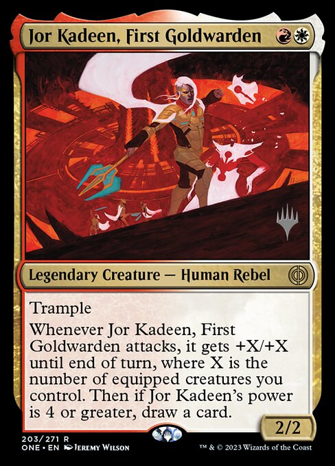 Jor Kadeen, First Goldwarden from Phyrexia: All Will Be One Promos