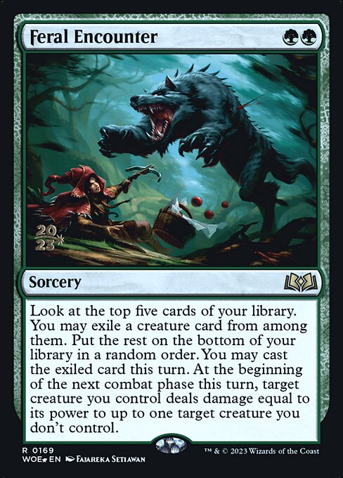 Feral Encounter from Wilds of Eldraine Promos