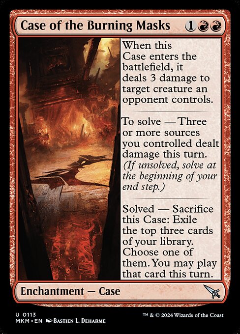 Case of the Burning Masks highlighted card art