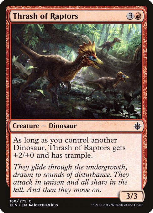 Thrash of Raptors highlighted card art