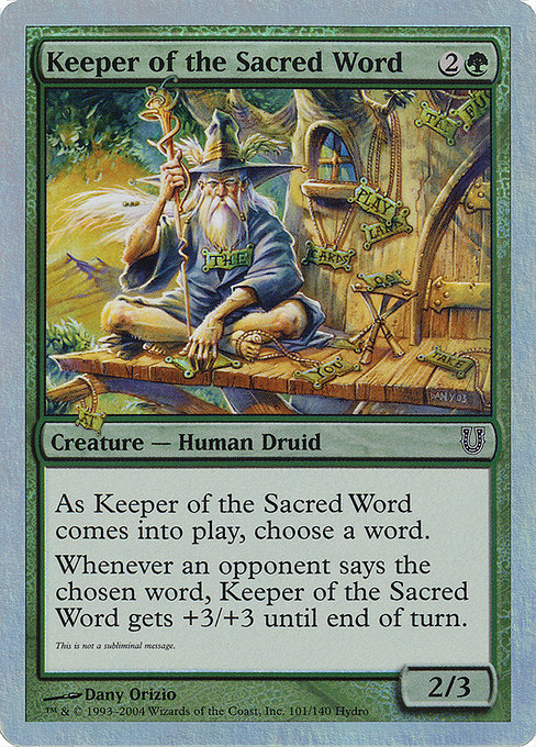 Keeper of the Sacred Word highlighted card art