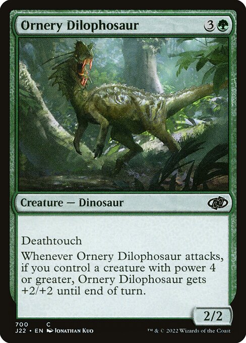 Ornery Dilophosaur highlighted card art