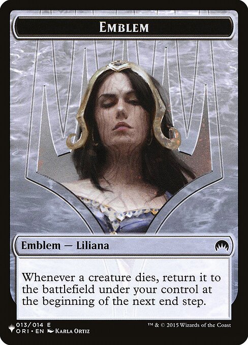 Liliana, Defiant Necromancer Emblem highlighted card art